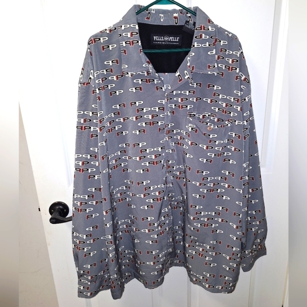 Pelle Pelle Marc Buchanan long sleeve full zippered front XXXL shirt.